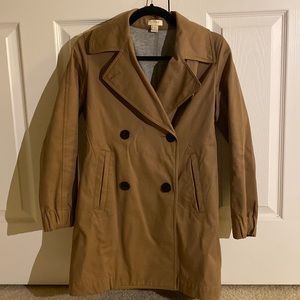 (5 for $50) J. Crew Factory size 0 trench pea coat in tan with pockets